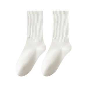 NEARKINS | Anti-Fungal Anti-Odor Antibacterial Sweat-Absorbing Breathable White Sports Mid-Calf Socks