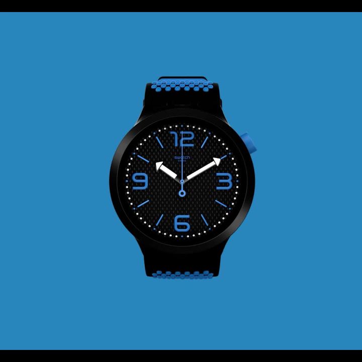 Swatch Big Bold BBBlack SO27B100 All Black Watch Swiss Made Quartz