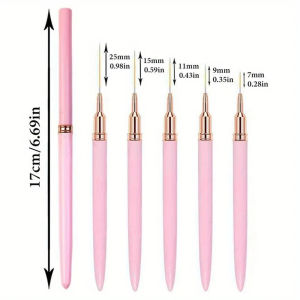 5Pcs Nail Art Liner Brush Set UV Gel Nail Brushes Kits French Stripe Line Painting Drawing Flower Pen Professional Manicure Tool
