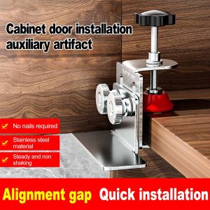 Stainless Steel Cabinet Door Installation Locator Adjustable Woodworking Auxiliary Tools Mounting Jig Hidden Door Mount Support