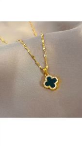 OYJR Rantai Leher Perempuan Stainless Steel Necklace for Women Chain Korean Fashion Flower Pendant Silver Choker Jewellery