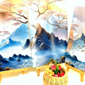 AFTEREAT HIASAN DINDING SET ISI 4 PEGUNUNGAN AESTHETIC JEPANG HIASAN DAN PAJANGAN KAYU