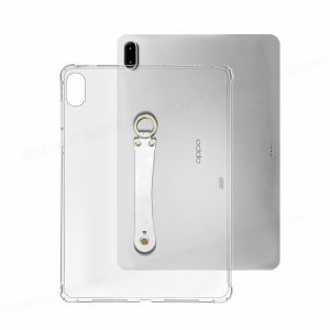 Oppo Pad5 2025 Model Protective Case with Wrist Strap Soft Silicone Anti-Fall Lightweight Transparent Grip Style Tablet Cover