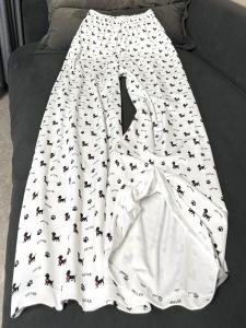 Quần Ống Rộng in Hình Chú Chó Hoạt Hình Màu Trắng Cho Nữ Mùa Thu Phong Cách Mỹ Cổ Điển Rộng Rãi Quần Thể Thao Rộng Rãi Quần Dài Thường Ngày