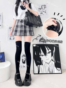 Summer Black Velvet Anti-slip High Tube Stockings JK Thigh Socks Glue Silk Long Tube Socks Japanese Style Home Comfort Stockings