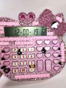 Diamond Embedded Calculator Cute Real VoiceKT Voice Chip Diamond Embedded Water Diamond Crystal Gem Calculator