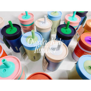 OWALA Kids Tumbler 12OZ Túi Đựng Nước Bằng Thép Không Gỉ Cách Nhiệt Thể Thao Cốc Nước Ống Hút Chống Rò Rỉ 304 Mini Sporty Fresh Pure Color