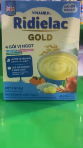 Bột ăn dặm RIDIELAC GOLD -4 GÓI VỊ NGỌT- HỘP GIẤY 200 gram (4 gói x 50g)