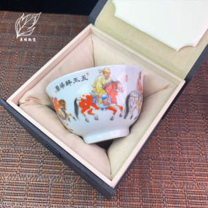 Jingdezhen Ceramic Antique Clay Character Five Kings Drunken Return Owner Cup High End Single Cup Chinese Style Retro Tea Drinking Cup