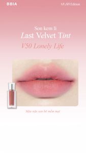 [NEW] Son kem nhung thuần chay nhẹ môi BBIA Last Velvet Tint Re-new Version 5g