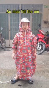 Áo Mưa Bít Cho Trẻ Em Vải Dù Chống Thấm Họa Tiết Động Vật Dễ Thương