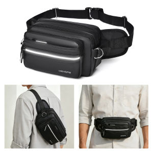 MENSPE Men Waist Bag Chest Bag Fashion Cross Body Bag Waterproof Bag Multi Layer Large Capacity Leisure Bag Street Bag Casual Bag Lightweight Messenger Bag Travel Bag Sports Bag