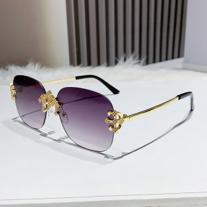 Vintage Luxury Rimless Square Sunglasses For Women Men 2026 Fashion Brand Designer Retro Sun Glasses Outdoor Driving Shade UV400