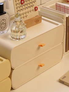 กล่องเก็บของบนโต๊ะทํางาน ใช้งานได้หลากหลาย ความจุสูง เรียบง่าย สามารถวางซ้อนกันได้ กล่องเครื่องสําอาง เหมาะสําหรับการจัดเก็บของใช้บนโต๊ะทํางานและเครื่องสําอาง