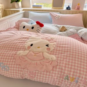 susan | Ins Cartoon Soft Cotton Patch Embroidery 4-Piece Bedding Set