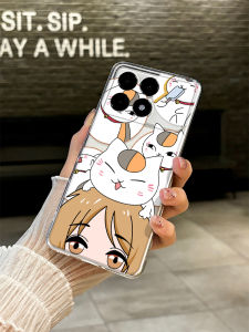 Redmi K90 K80 K70 K60Pro K50 Note15 Phone Case Full Screen Summer Friend Account Cat Design Transparent Silicone Protective Cover