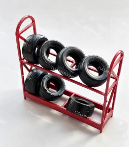 1:64 Resin Tire Rack Car Service Station Model with 7 Tires