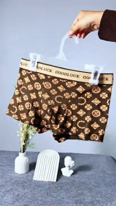 Siluno (1 pasang dan 4 pasang) celana dalam pria motif mewah baru celana dalam pria katun murni premium