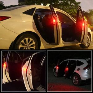 ไฟเตือนเปิดประตูแม่เหล็กไร้สาย2ชิ้นใหม่2024 5LED ไฟแฟลชป้องกันการชนด้านหลังขอบประตูสากลไฟชี้บอก