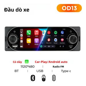 Máy Nghe Nhạc Đa Phương Tiện Ô Tô MEKEDE 1 DIN 5.2" HD Với Android Auto CarPlay Không Dây BT USB FM - Máy Nghe Nhạc MP5 Đa Năng Cho Ô Tô