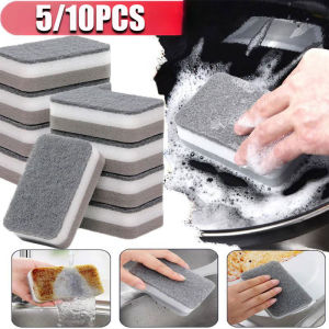 5/10PCS Double-Sided Cleaning Sponge Household Kitchen Pot Washing Dish Scouring Pad Kitchen Bathroom Cleaning Tool