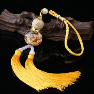 XIANAIFEI | Good Luck Charm Golden Foil Calabash Crystal Jade Car Pendant