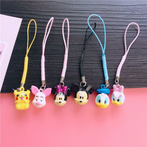 Cute Couple Lucky Charm Mobile Phone Pendant Lanyard Cartoon Bell Phone Case Bag USB Flash Drive Hanging Ornament Accessory