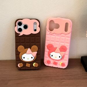 Sanrio | Cute HelloKitty Silicone Phone Case For iPhone 17 Pro 16 15 14 Plus 13 Pro Max Shockproof Protective Soft Cover Cartoon Funda