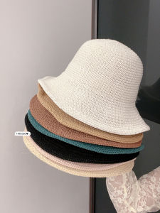 Breathable Korean Japanese Style Fishing Cap Womens Summer Holiday Beach Sunshade Large Brim round Top Polyester Fiber Hat