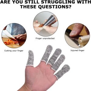 10Pcs Finger Cots Thumb Protector Anti-Cut Fingertips Finger Sleeve Flexible Resistant Protection Finger Cots for Work DIY