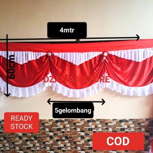 BACKGROUND CANTIK MERAH PUTIH 5 GELOMBANG