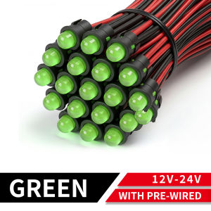 FILN 10/25PCS 6mm IP67 Waterproof Indicator Lights LED Warning Lmaps 12v-24v for Motor Engine Generator Truck RV Power Status
