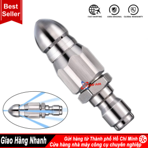Đầu phun áp lực cao bằng thép không gỉ Nạo vét ống 1 / 4 Đầu nối nhanh Áp suất cao Jet Water Pipe Cleaning Chống tắc nghẽn