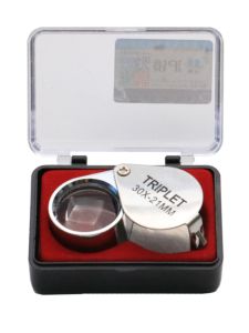 High Definition 30x 21mm Magnifying Glass Teaching Outdoor Stamp Jewelry Archaeological Geological Fire Starting Handheld Magnifier