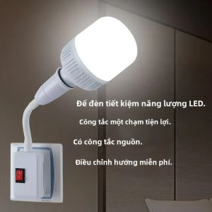 Đế Đèn Bàn LED Tiết Kiệm Năng Lượng Có Công Tắc Đầu Nối EU E27 Chất Liệu PC