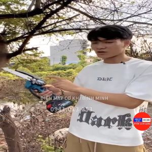 Máy cưa xích dùng pin MAKITA 199V máy cưa xích cầm tay mini động cơ lõi đồng 100% pin 10 cell lam dài 6 inch cưa khỏe tiện lợi