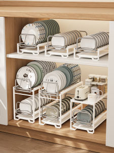 Stainless Steel Drawer Type Kitchen Cabinet Storage Rack Dish Draining Shelf Home Use Kitchen Utensil Organizer Rack