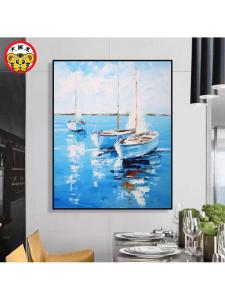 FENGHONGTAO | Sailing Boat Scene Digital Oil Painting DIY Coloring Home Decorative Hanging Picture