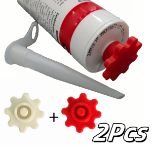 2pcs Flexible Gear-Style Tube Caps Durable Plastic Prevents Glue Hardening for Silicone Repair Outdoor Use Gift