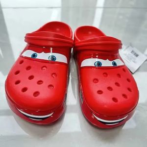 Mcqueens Pixar Cars Cartoon Waterproof Breathable Eva Slippers For Adults Solid Outdoor Sandals With Holes Casual WomenS Shoes