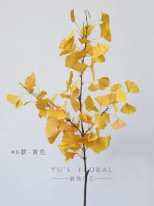Realistic Yellow Ginkgo Leaf Artificial Plant Decorative Prop for Wedding Photography Autumn Series Home Garden Decoration
