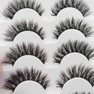5 Pairs Fluffy Thick Lashes Russian Strip Lashes Faux Mink Fluffy 3D Fake Lashes Makeup Messy False Eyelashes
