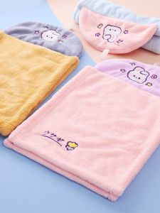 Super Absorbent Coral Fleece Hand Towels Cute Cartoon Design Bathroom Kitchen Hanging Hand Towel Childrens Lovely Towels