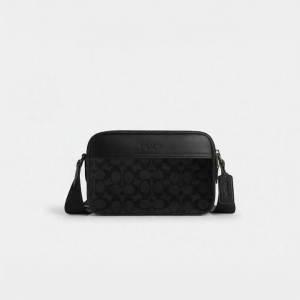 Coach | Mens Black Patterned Crossbody Bag For Commuting Casual
