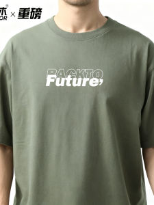 Loose Fit Military Green Cotton T-Shirt Mens Summer Fashion Brand Printed Half Sleeve Sweat Absorbent Casual Streetwear