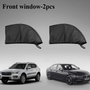 2Pcs/Set Car Mosquito Proof Window Mesh Car Sunshade Net Car Window Sun Visor Cover Automotive Interior