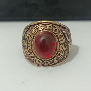Nhẫn Mỹ Học viện quân sự Westpoint năm 1997 hợp kim đính đá đỏ rực rỡ Freesize