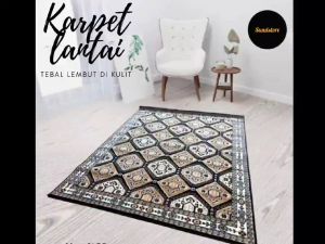 karpet lantai permadani ruang tamu 100x150cm 160x210cm 210x300cm MZM01BB