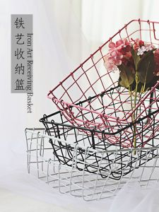 ถังเก็บของสไตล์ยุโรปเหนือ ถังเก็บของแบบเรียบง่ายสำหรับถ่ายภาพรองพื้นรองเท้า ถังเก็บของแบบโลหะ น้ำหนักเบา ขนาดเล็ก