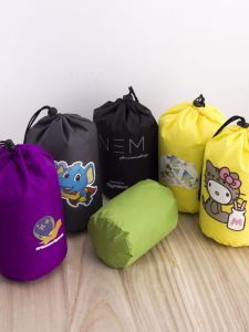 Lightweight Nylon down Jacket Storage Bag Drawstring Travel Organizer Bag Soft Tube Shape Cord Pull Bag for Clothing Storage